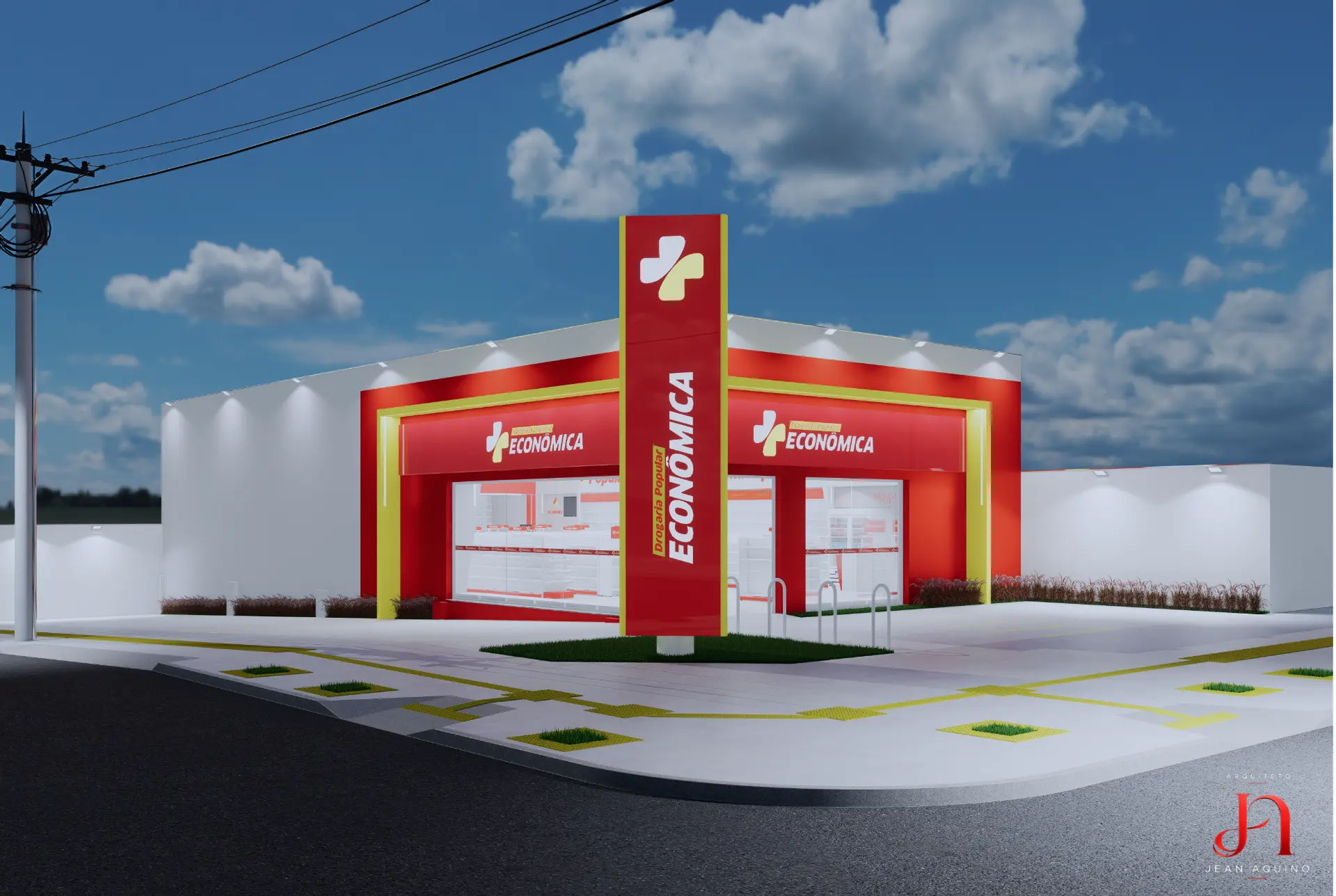 Fachada da nova Drogaria Popular Econômica em Interlagos